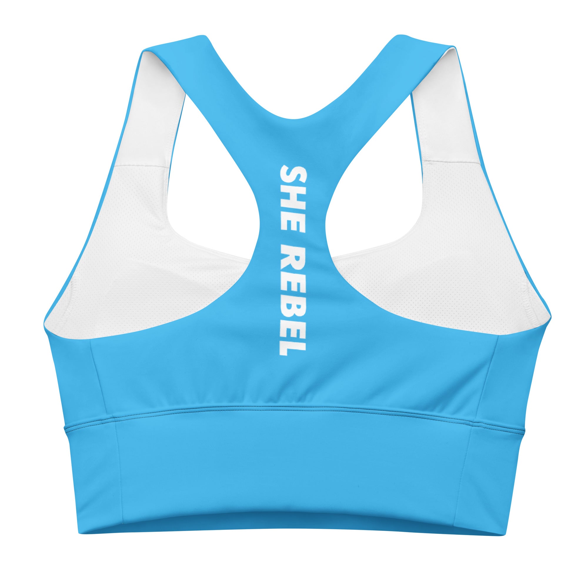 SHE REBEL - Lightning Blue Longline Sports Bra